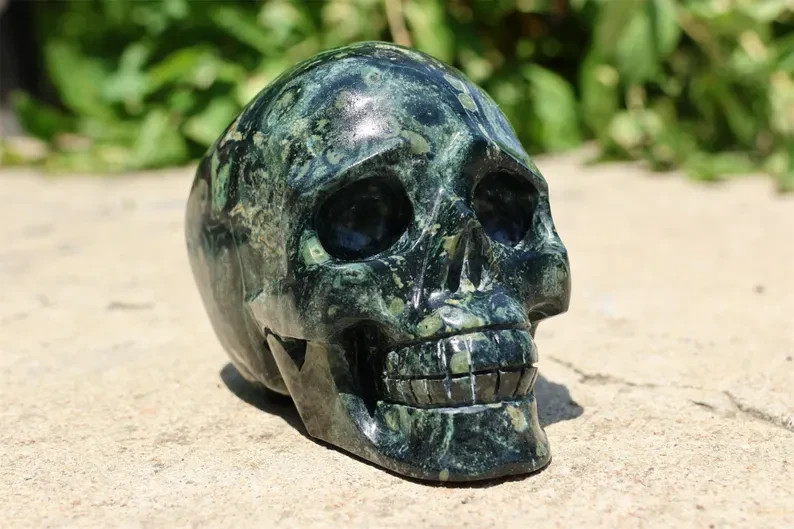 2LB+ Natural Kambaba Jasper Quartz crystal carving skull Reiki healing 1pc