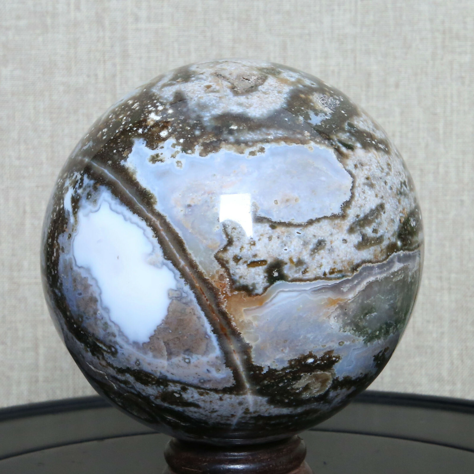 B2852-91mm1012g Amazing natural Ocean Jasper Orbicular Sphere Reiki Crystal Ball