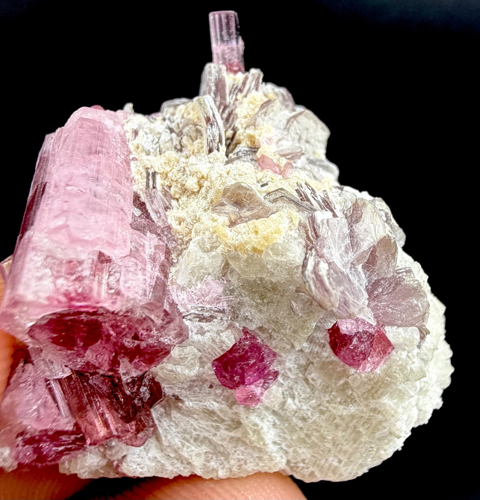 Natural pink tourmaline specimen Combine With Mica From Afghanistan