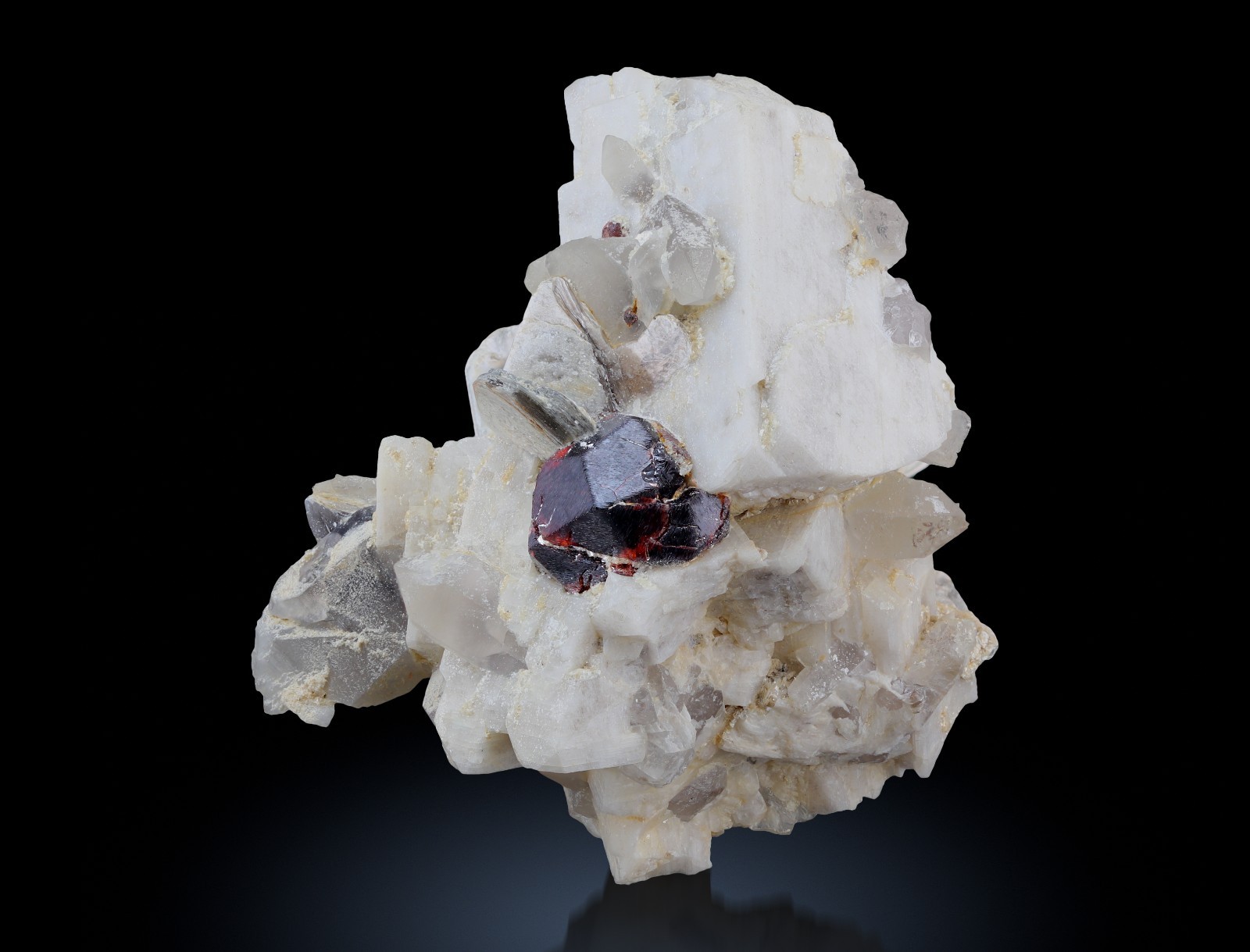 Spessartine Garnet with Muscovite, Quartz & Feldspar – Pakistan Mineral