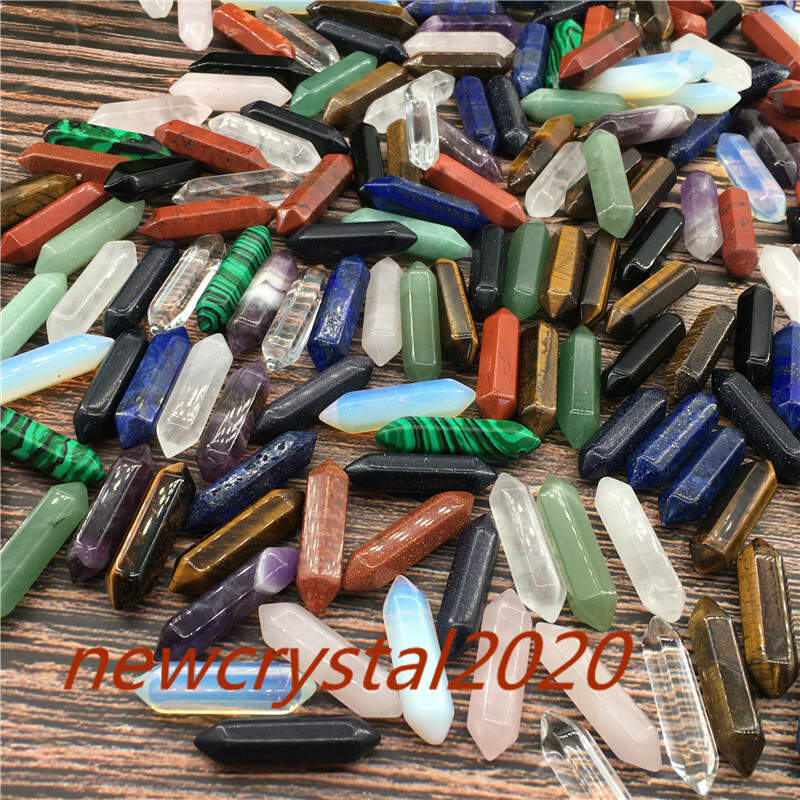 Wholesale A Lot Natural Double Point Obelisk Quartz Crystal Wand Healing