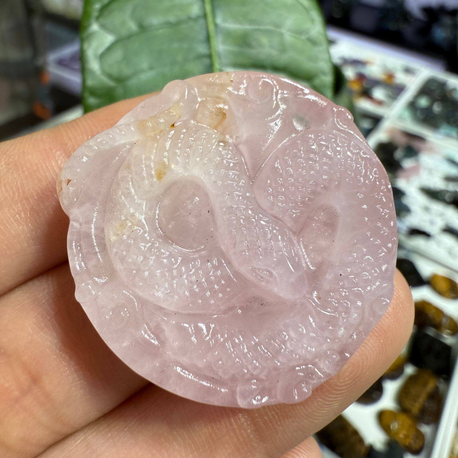 natural Powder crystal carved The snake quartz crystal Reiki Heal 1PC