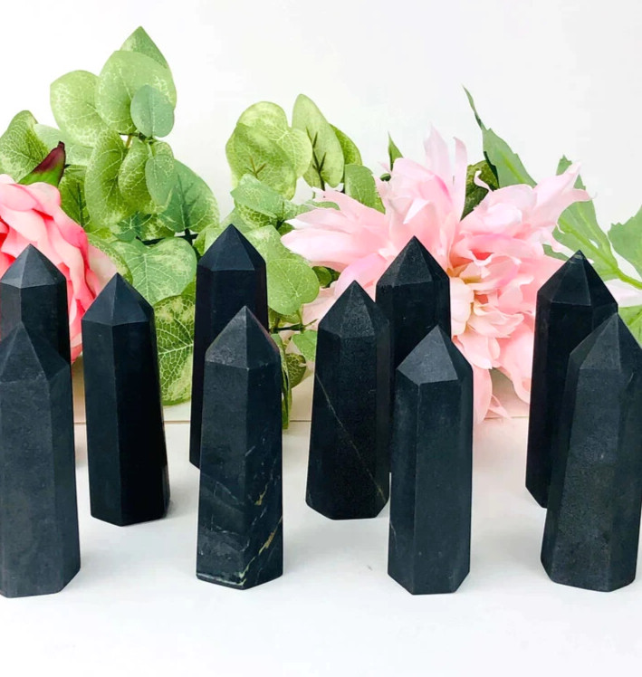 3.15″-3.54″ Natural Shungite Crystal Tower – Healing Crystal Obelisk Reiki Gifts