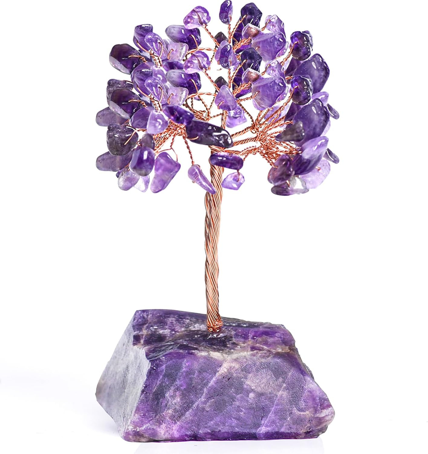 Amethyst Crystal Tree of Life,Purple Room Office Desk Decorations | Natural Crys