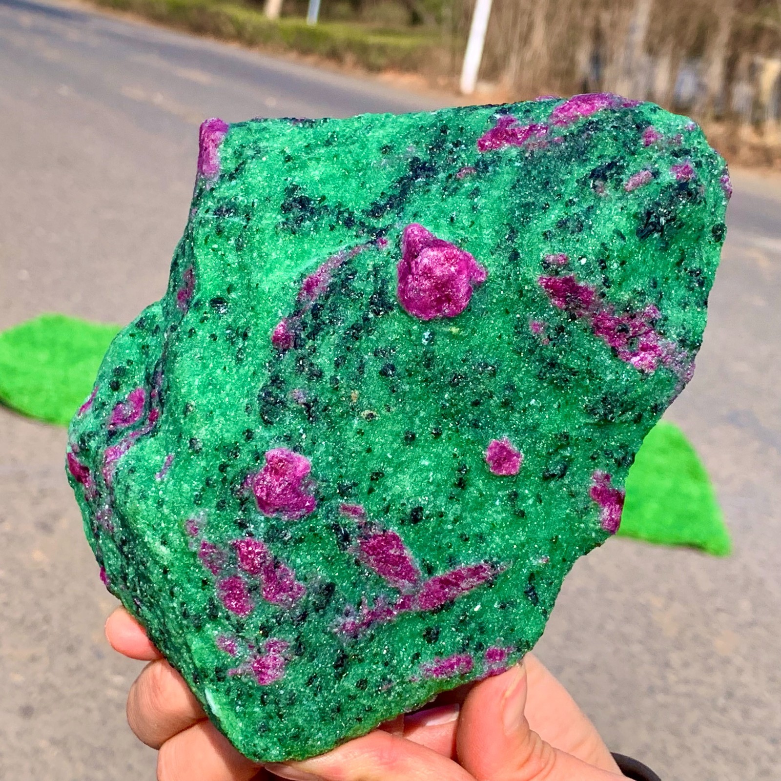 3.5LB Natural green Ruby zoisite (anylite) crystal Chakra Healing Energy