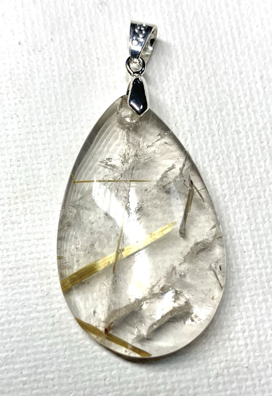 Natural Clear Rutile Crystal Charm