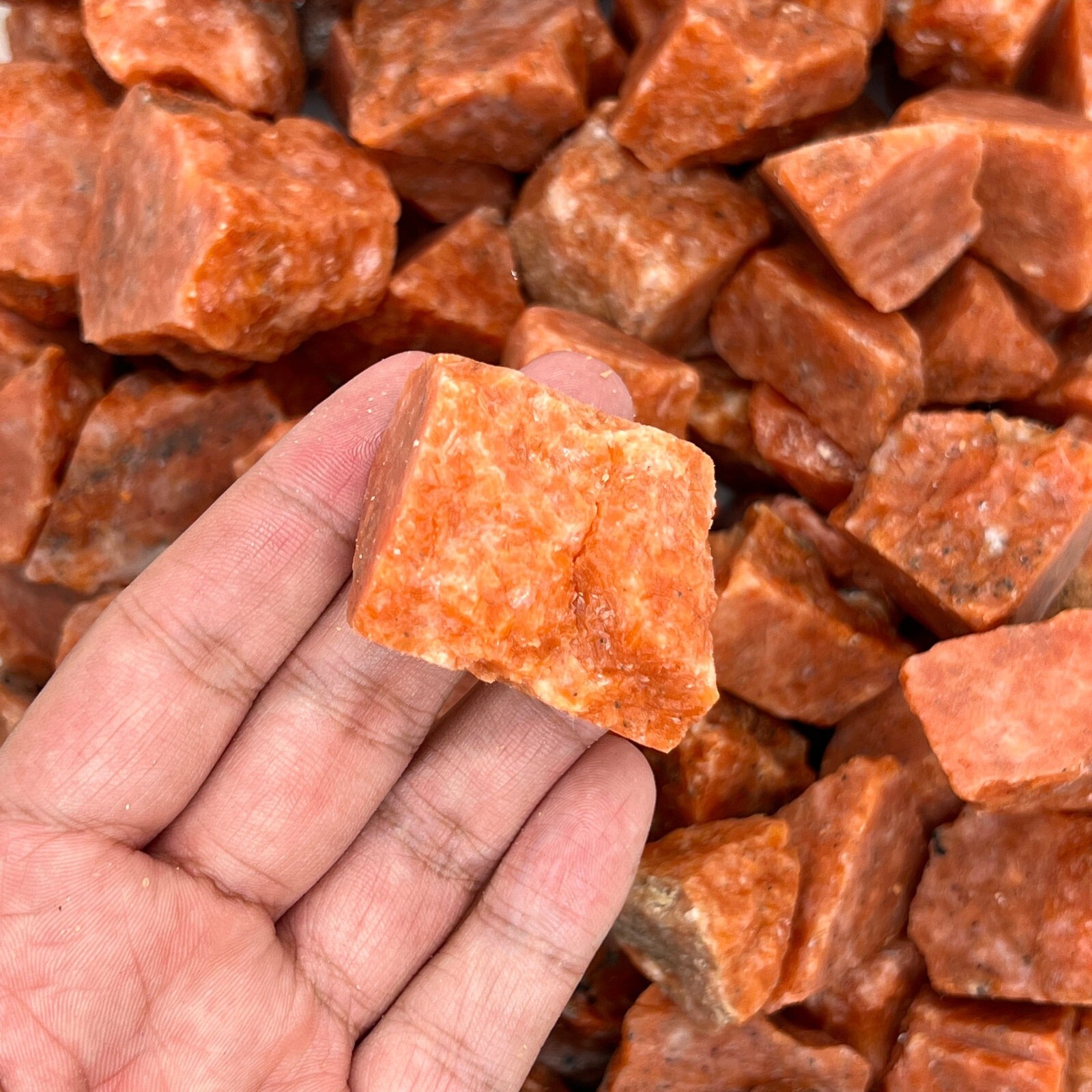Rough Stone Sunstone Raw Crystal Healing Energy Mineral Home Decoration Gift