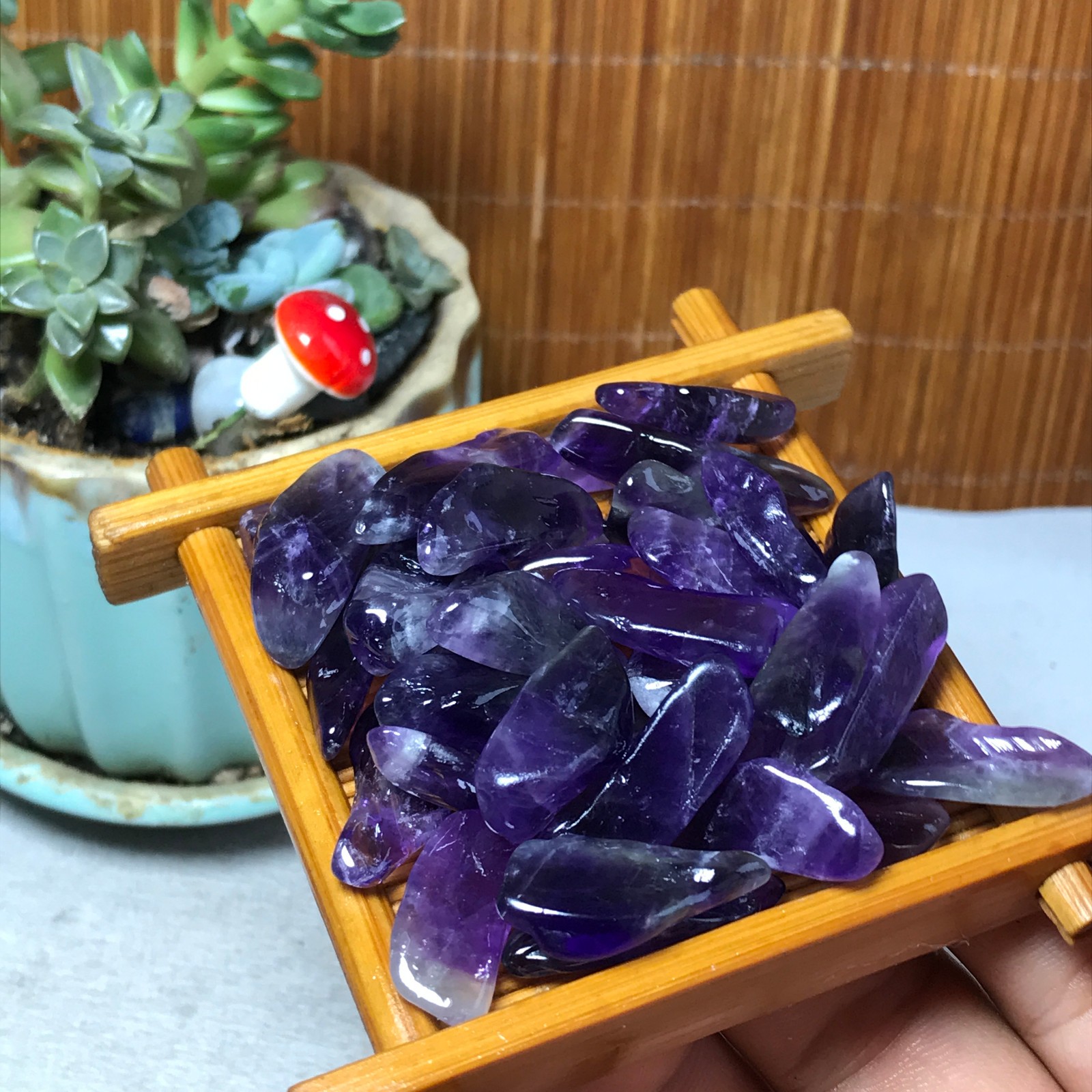 35pcs Natural Dreamy amethyst Crystal gemstone Polish Mineral Specimen 66g A6587