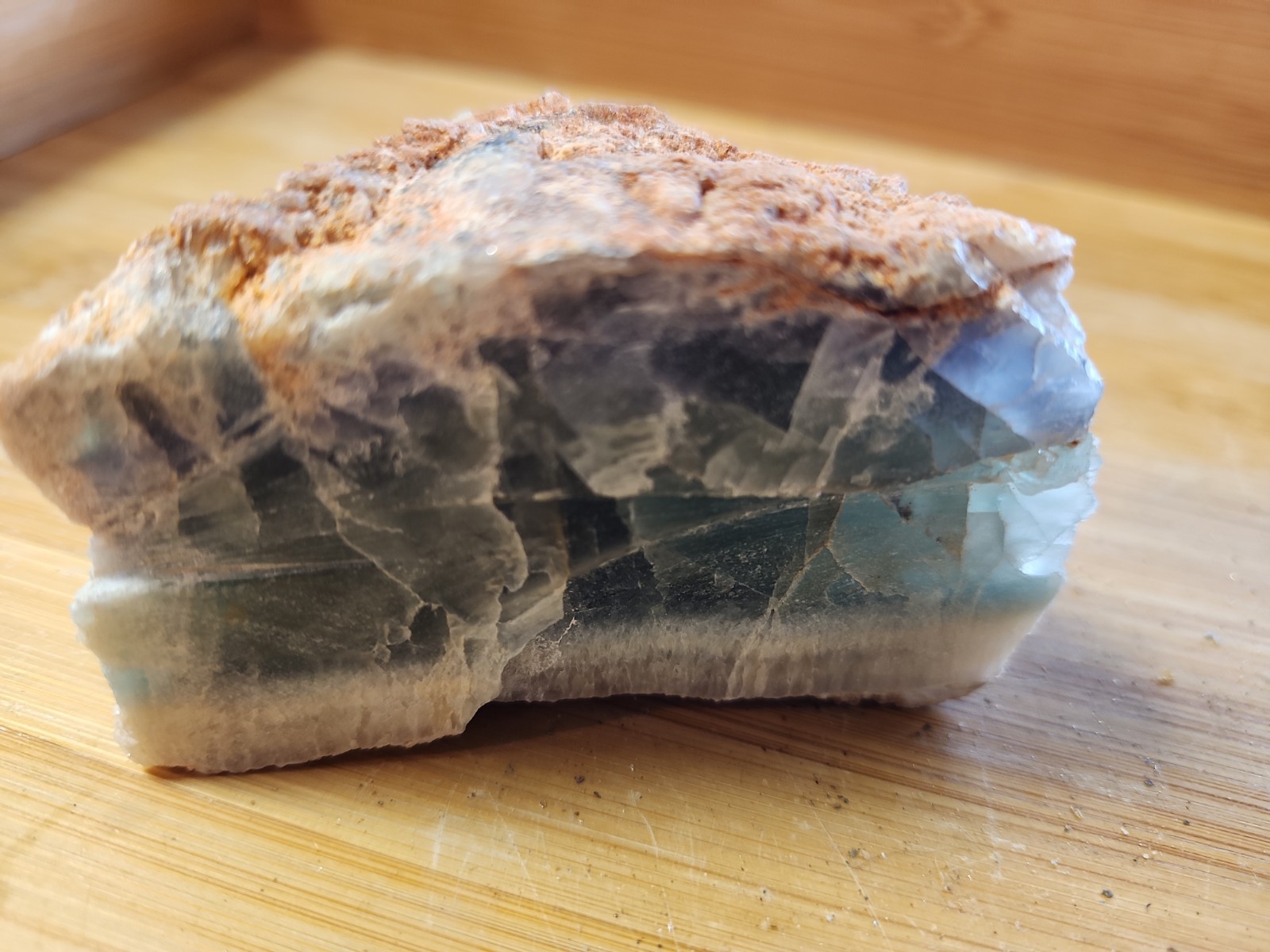 Flourite Cooks Peak Area NM 328g Rough Slice. Pretty. Free Shipping