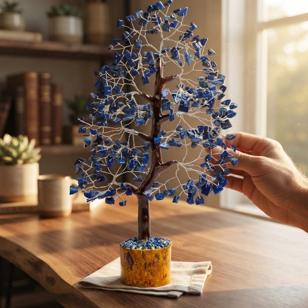 Unique Lapis Lazuli Crystal Tree – Perfect Birthday Gift for Men & Dads!