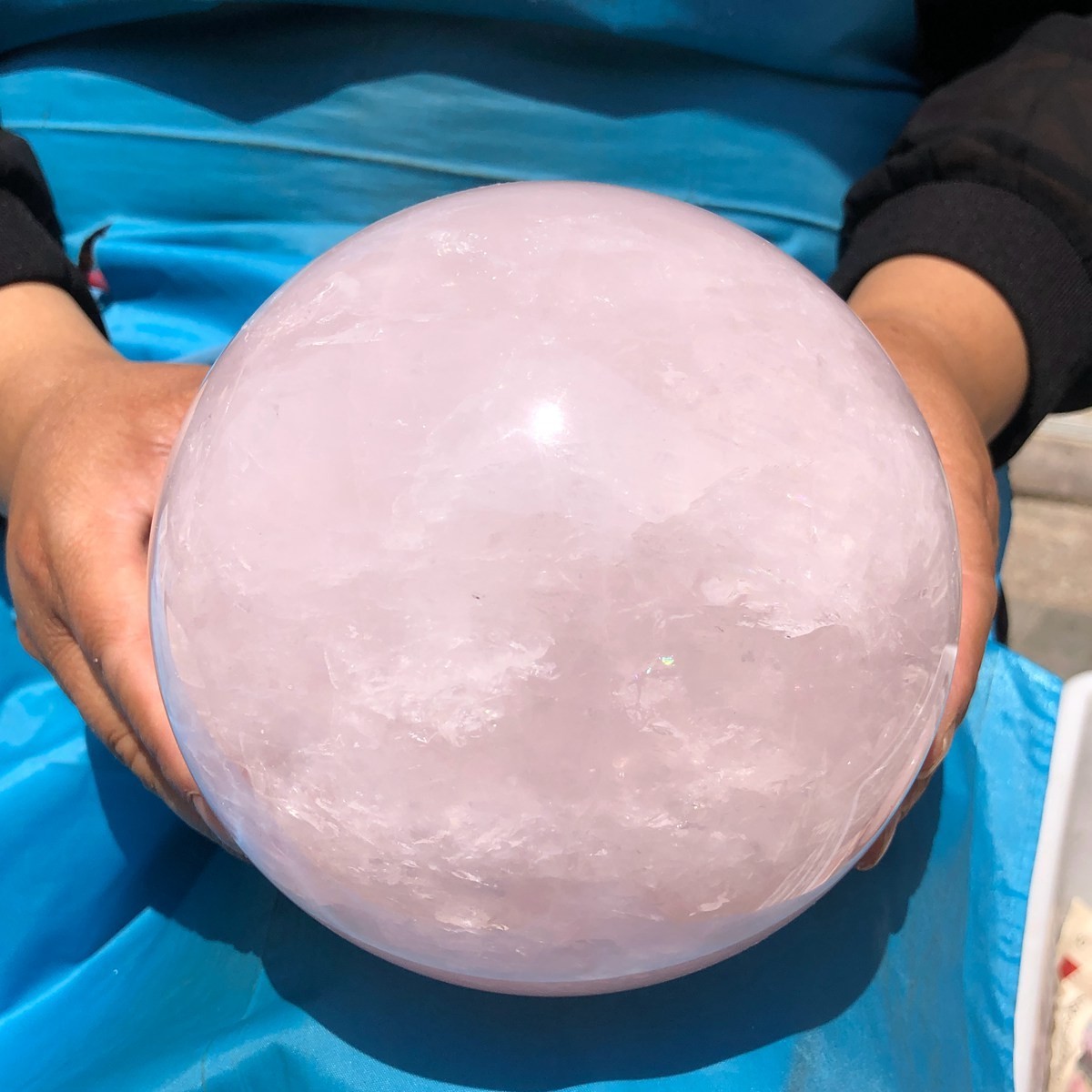 7.8LB Natural Pink Quartz Sphere Crystal Ball Energy Mineral Specimen Healing