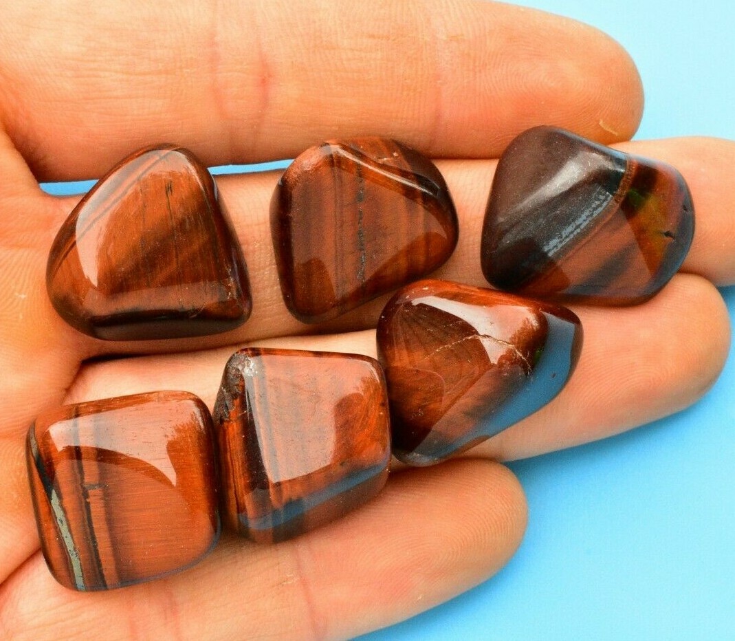 1 Tiger’s Eye Small Palm Stone Pebble Crystal Mineral 2-3cm💎✔