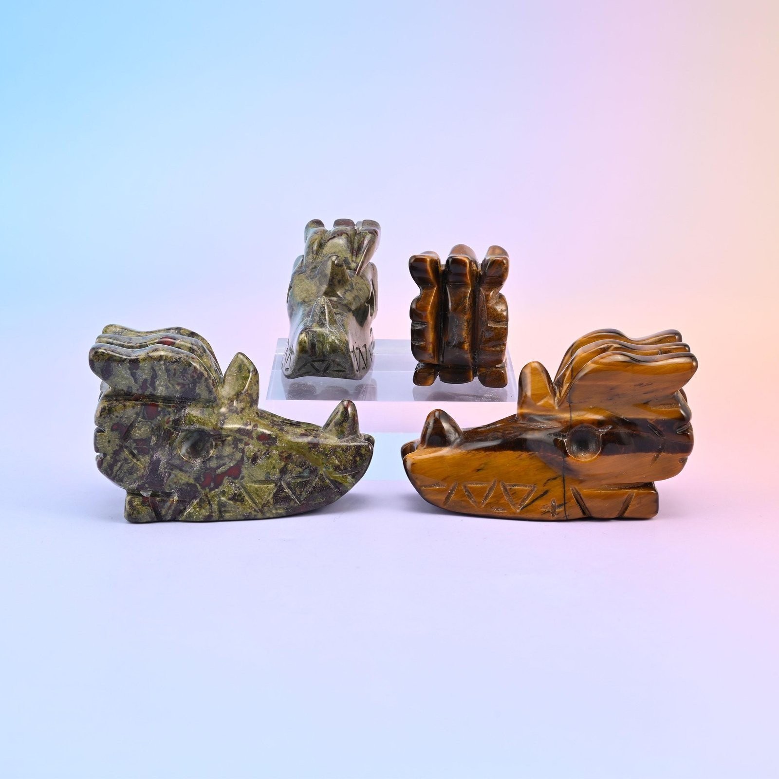 Dragon Head Crystal Carving Figurines – Size 2 Inches and 2.5 Inches Available