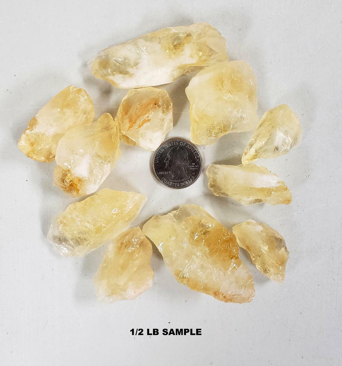 Citrine Crystal Chunks – Raw Citrine Bulk – Healing Crystals 1/2 LB – 2 LBS