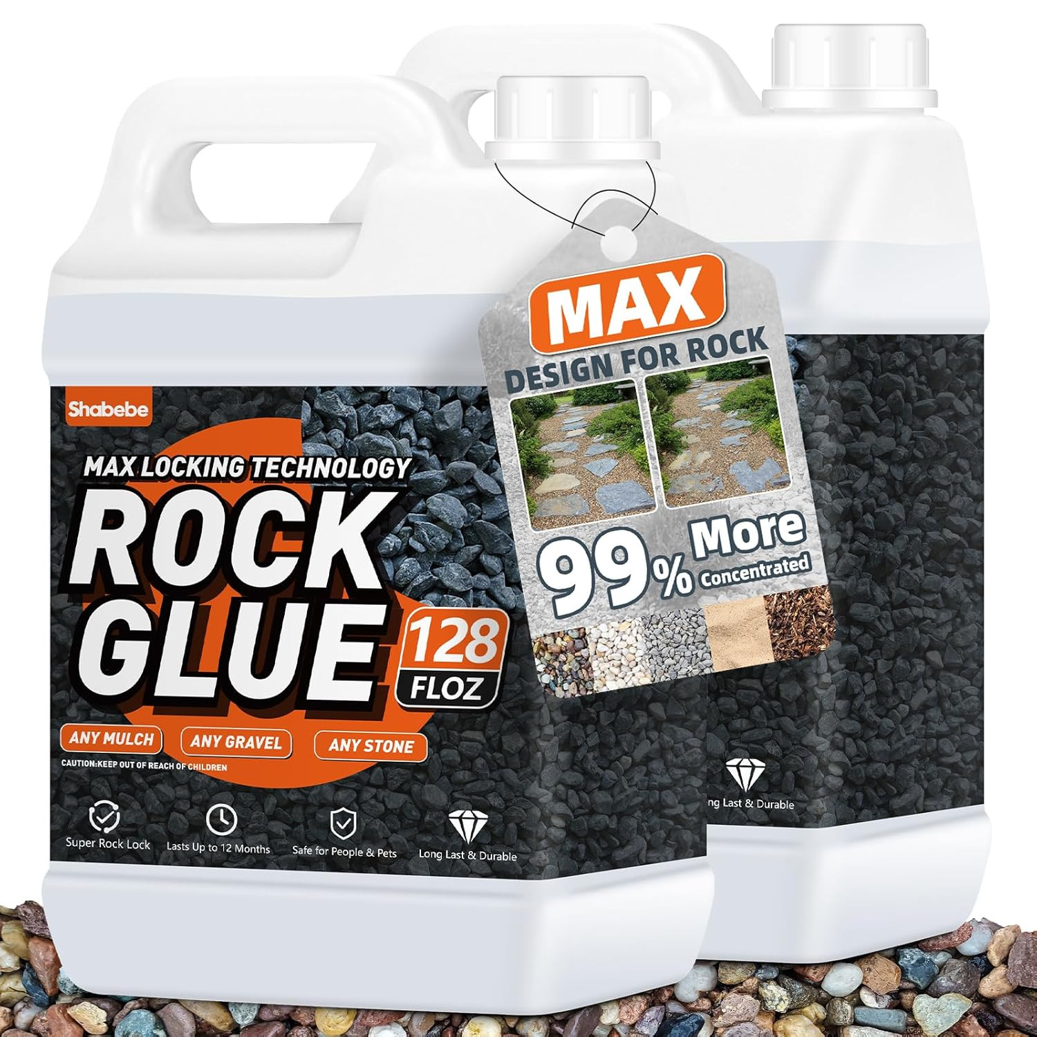 Rock Glue 2 Gallon – Strong Gravel Binder for Yards, Patios & Walkways