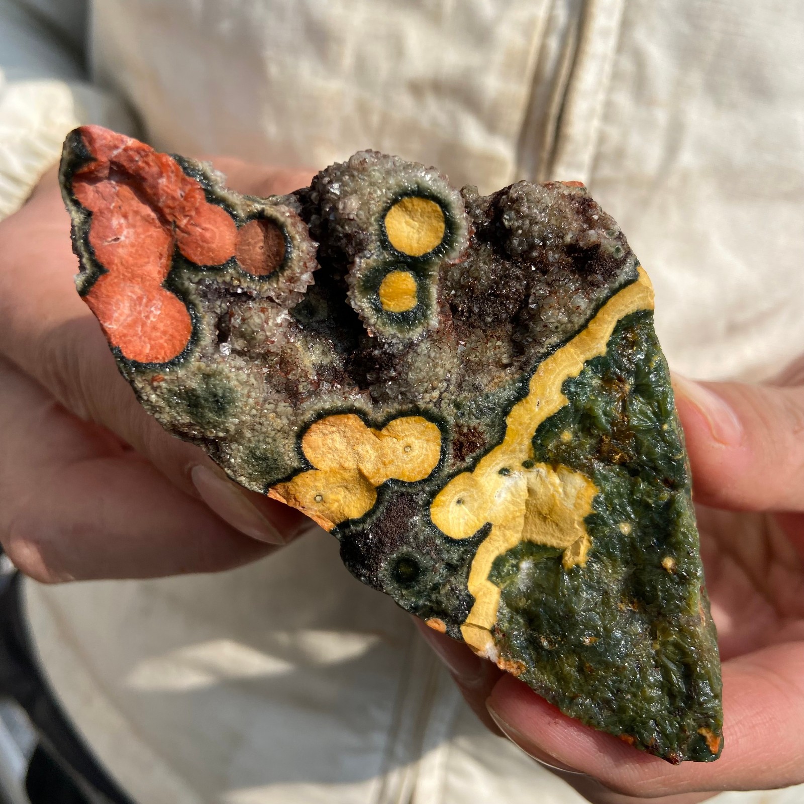 0.9lb Natural colourful ocean jasper raw stone crystal rough mineral specimen