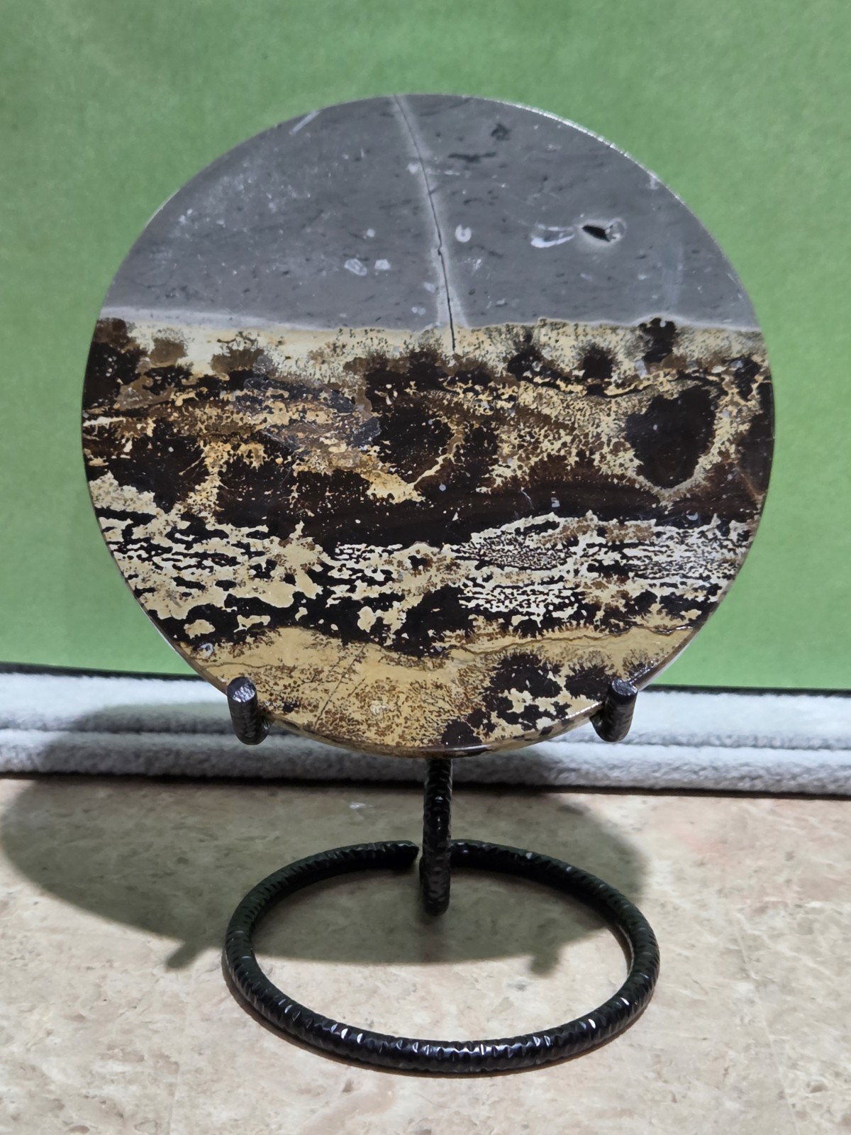 Crystal Picture Jasper Round Slab Coaster