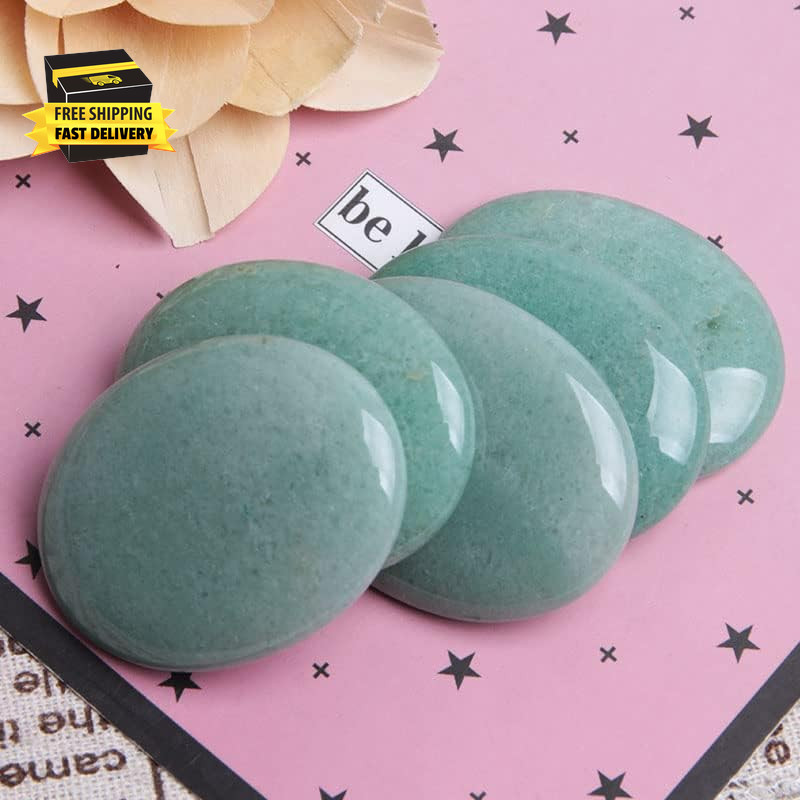 2Pcs Jade Palm Stone Green Rock Crystal Healing Reiki Polished Worry Stone ⭐️⭐️⭐