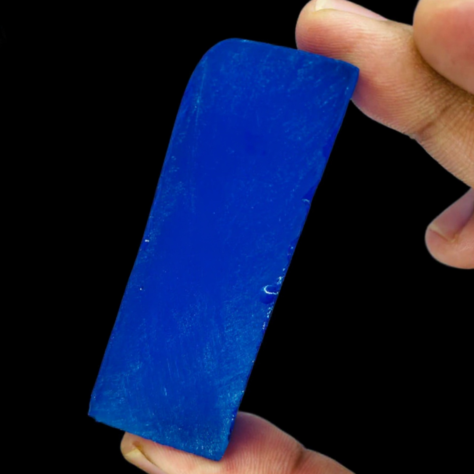 Lab-Grown Blue Sapphire Nano Crystal 410CT Slice Synthetic Rectangular Gemstone