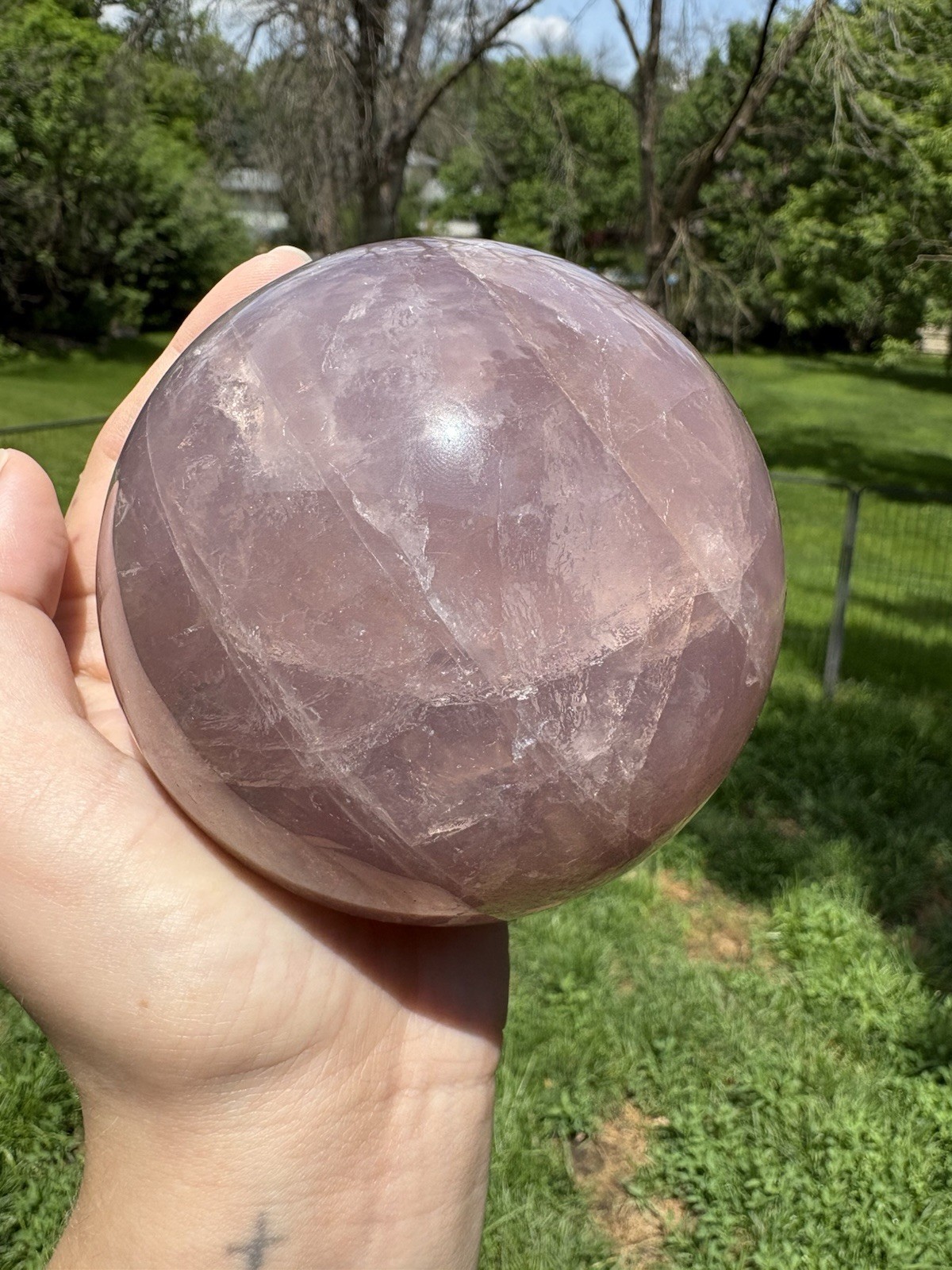 Large Lavender Rose Quartz Sphere