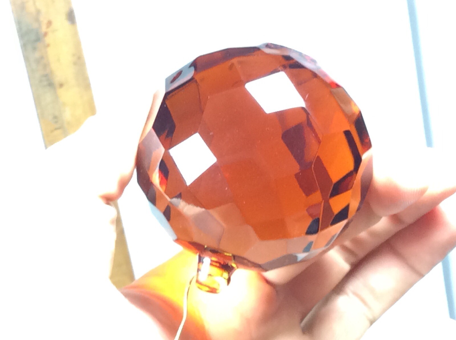 RED ORANGE BROWN ROOTBEER AMBER Crystal Balls Sphere Round Photography Decor