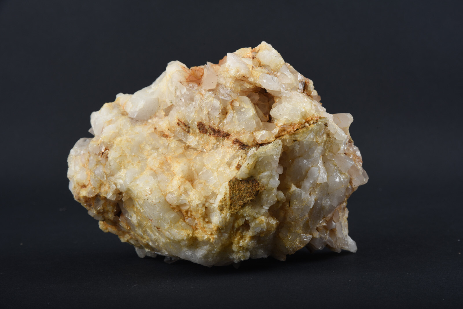 1162g Clear, Light Yellow & White Quartz Crystal Mineral Specimen Matrix V07