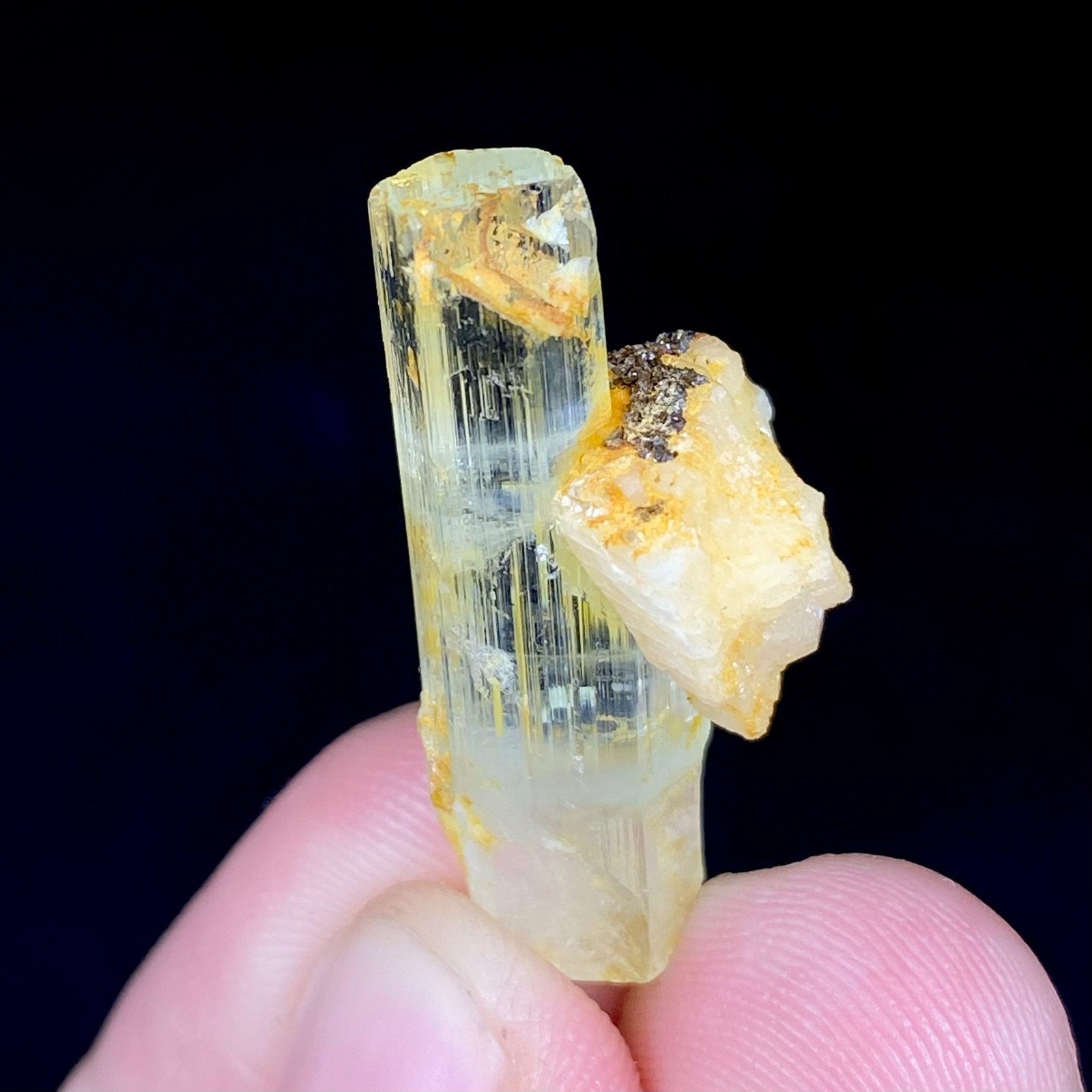 Amazing Standable Aquamarine Crystal with feldspar , Pakistan Mineral Specimen