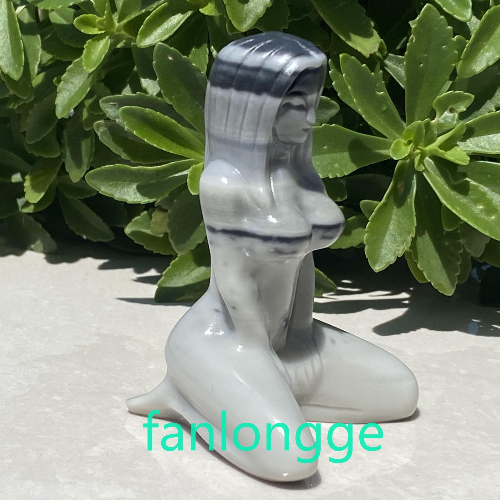 3″ Natural Tai chi stone Women Naked Quartz Crystal Skull Carved Goddess 1pc