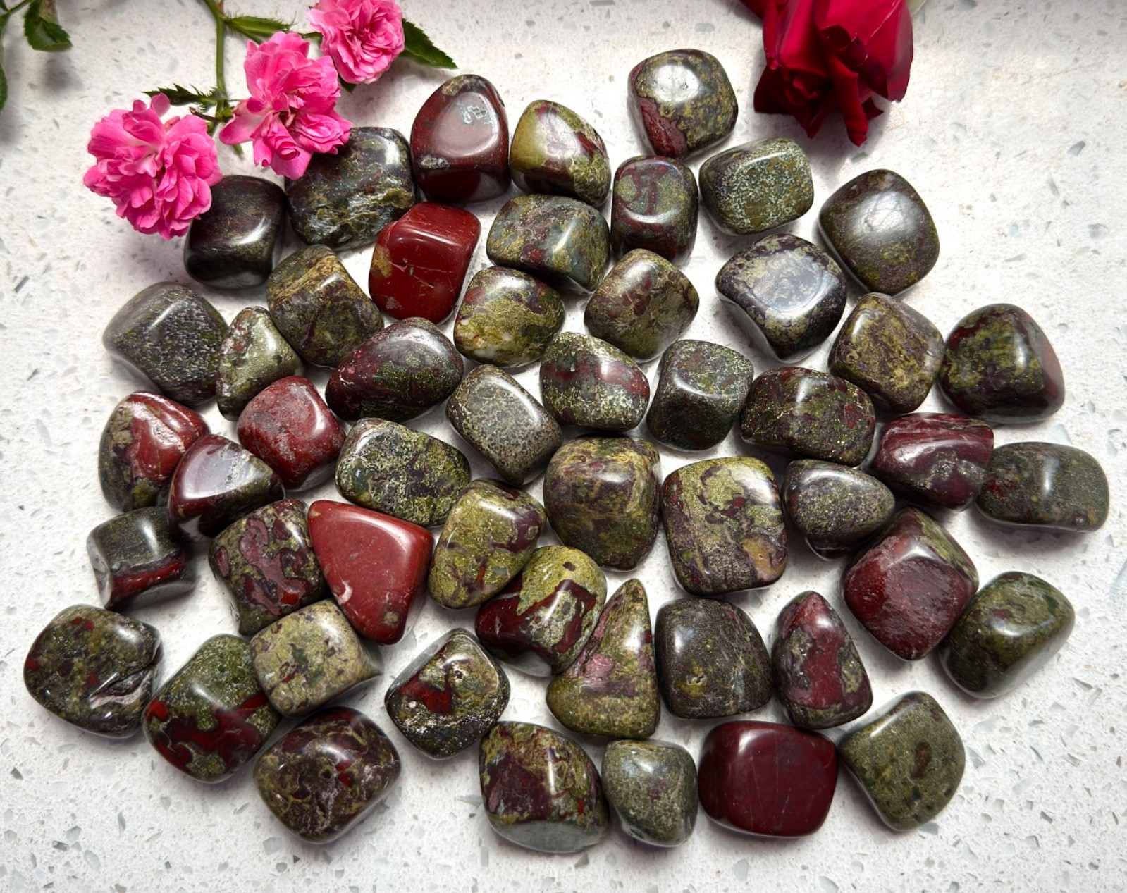 Wholesale Lot 2 Lbs Natural Dragon Bloodstone Tumble Stone Healing