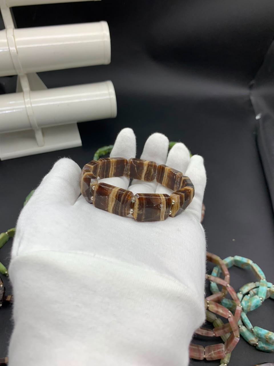 Natural Gemstone Bracelet Lot Mixed Stone Bracelets Amazing Colors