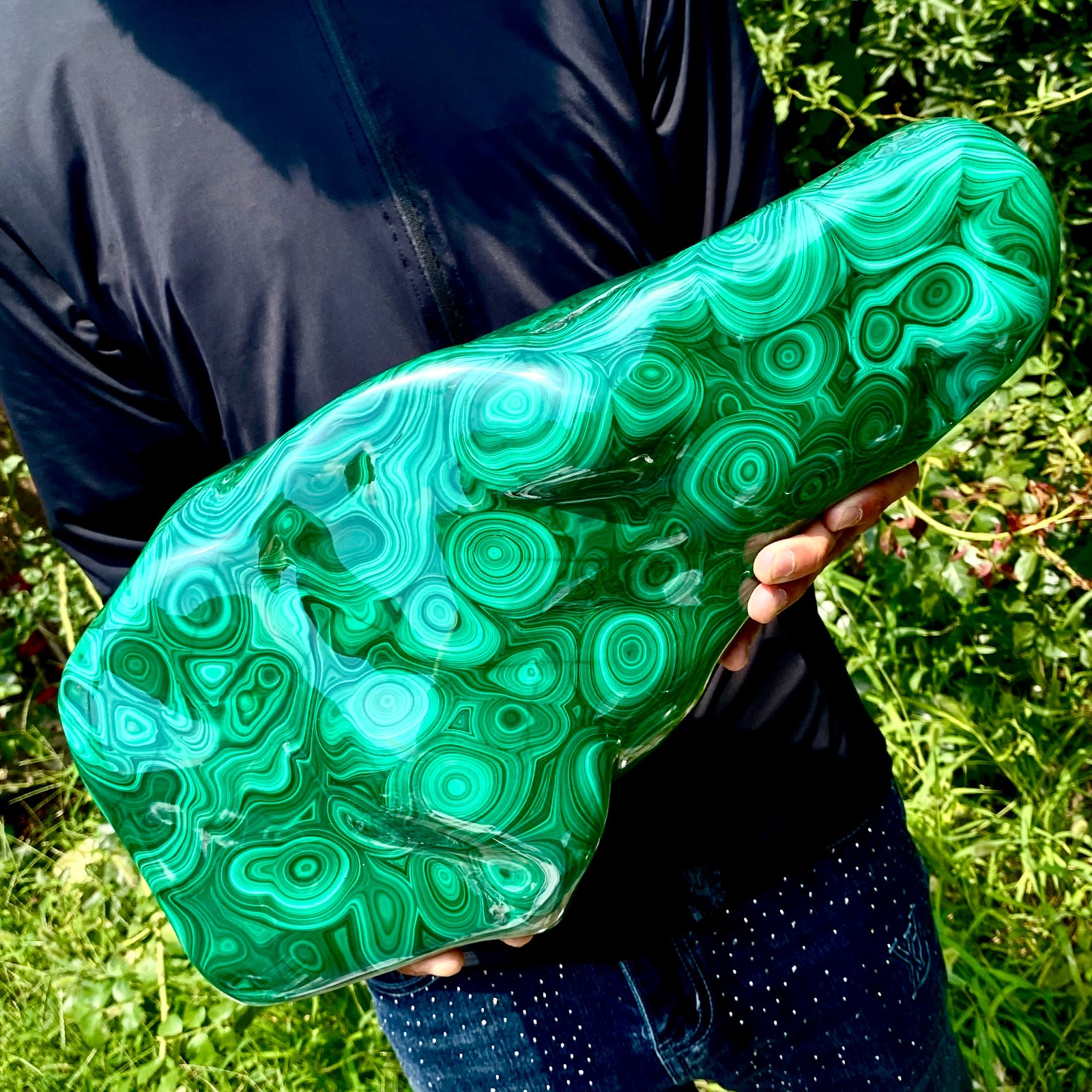 34.9LB Natural Polished Malachite Mineral freeform specimen Reiki Stone Healing