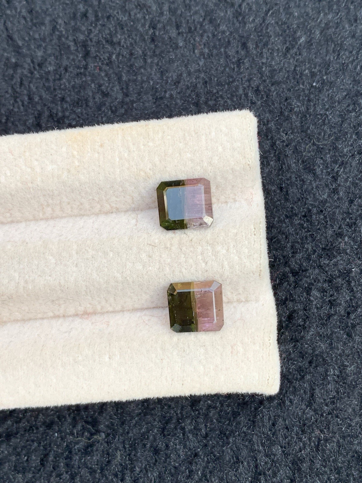 2.70 natural pink & green bi color watermelon tourmaline pair ct7mm