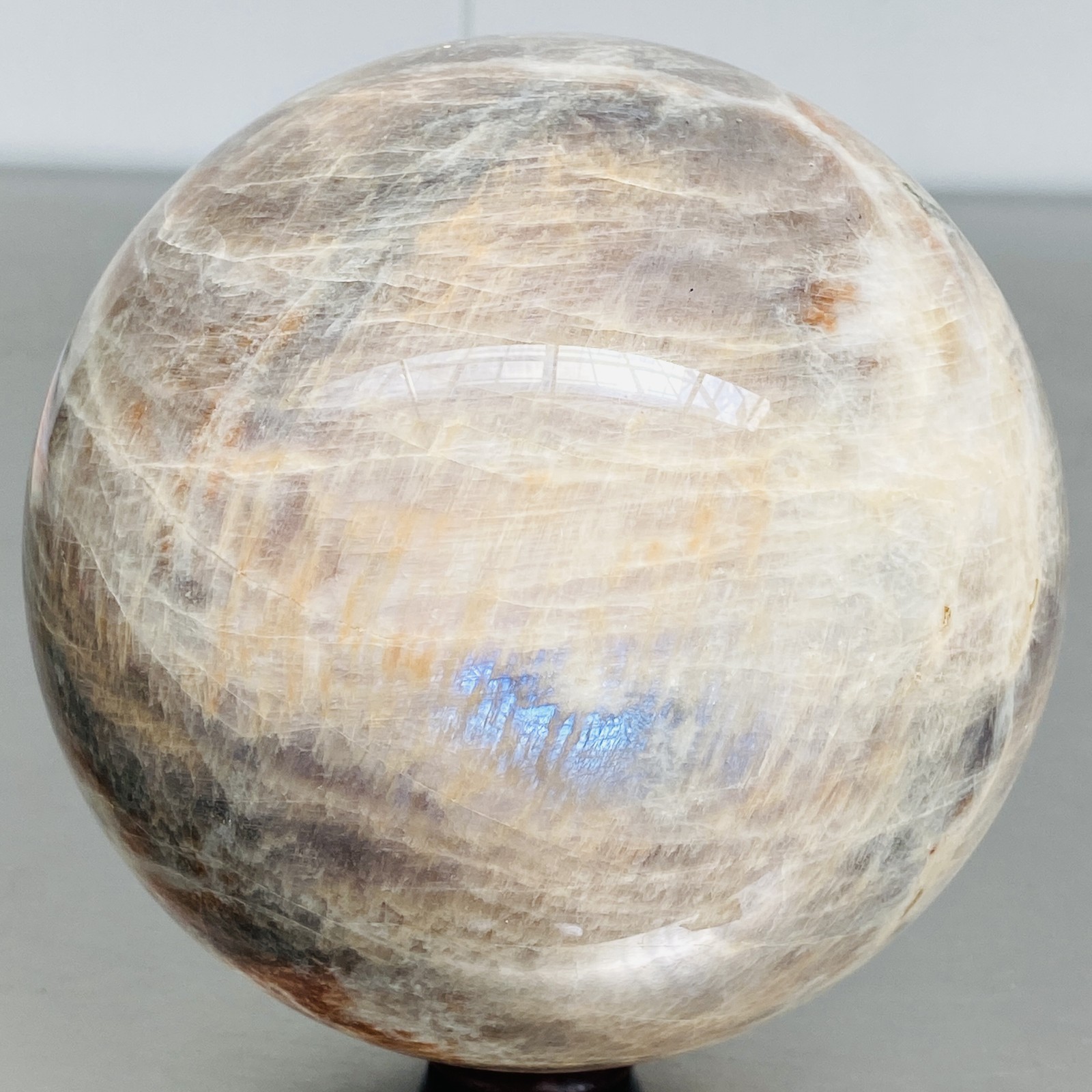 Natural Gray moonstone sphere quartz Crystal ball Healing 3720G (8.2LB)