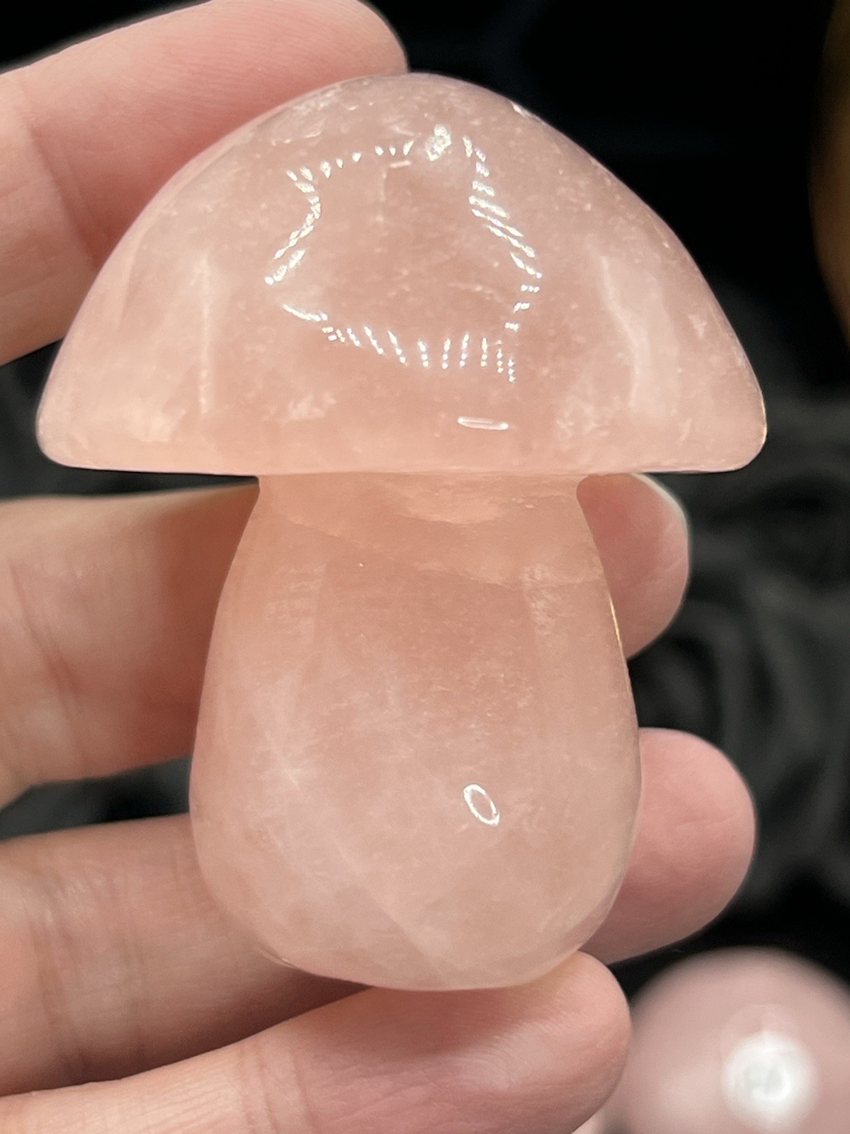 Natural ROse Quartz Carved Mushrooms. Free ship & Gift