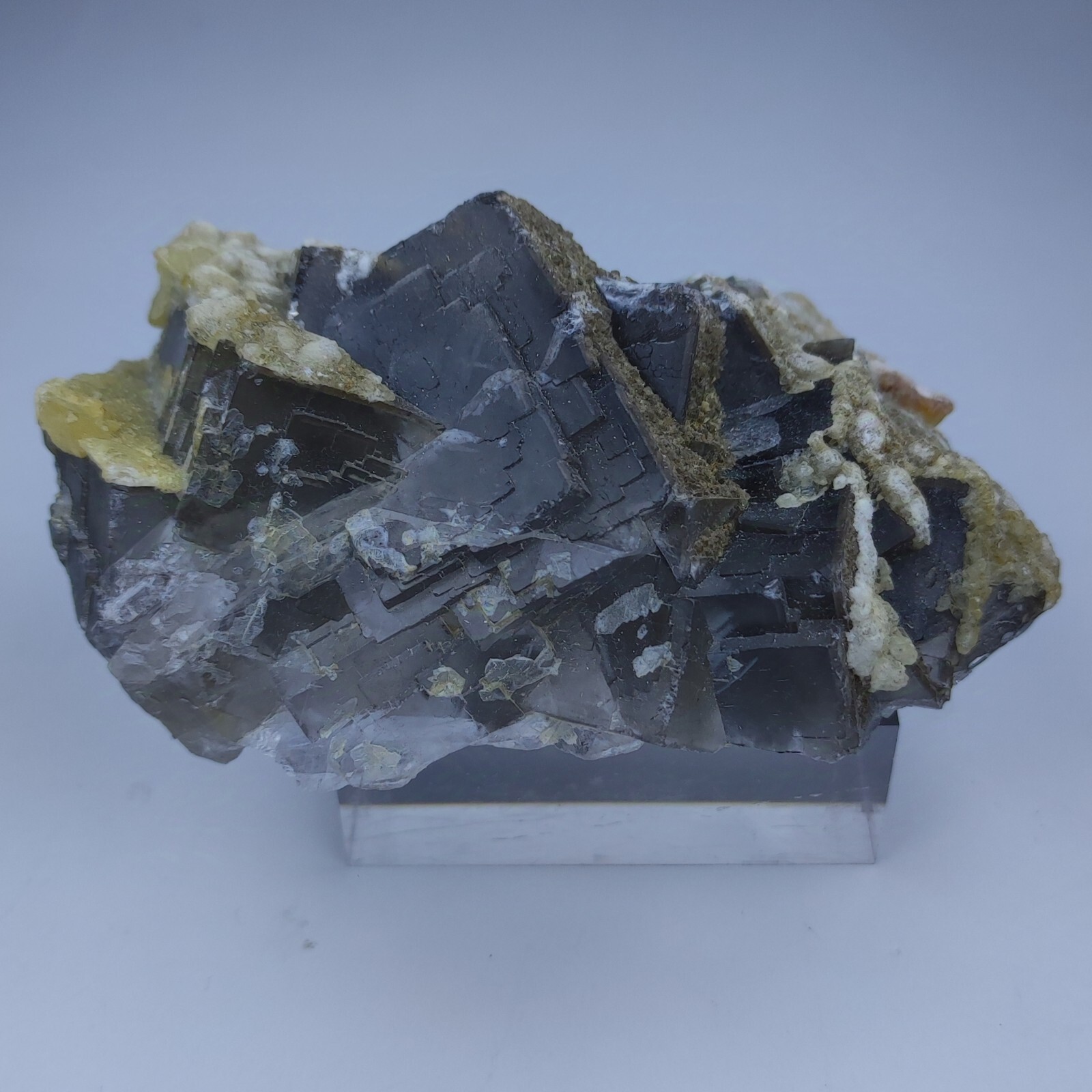 Cubic Phantom Fluorite Crystal, Grey Color With Phantom Zones Inside, 226 Grams