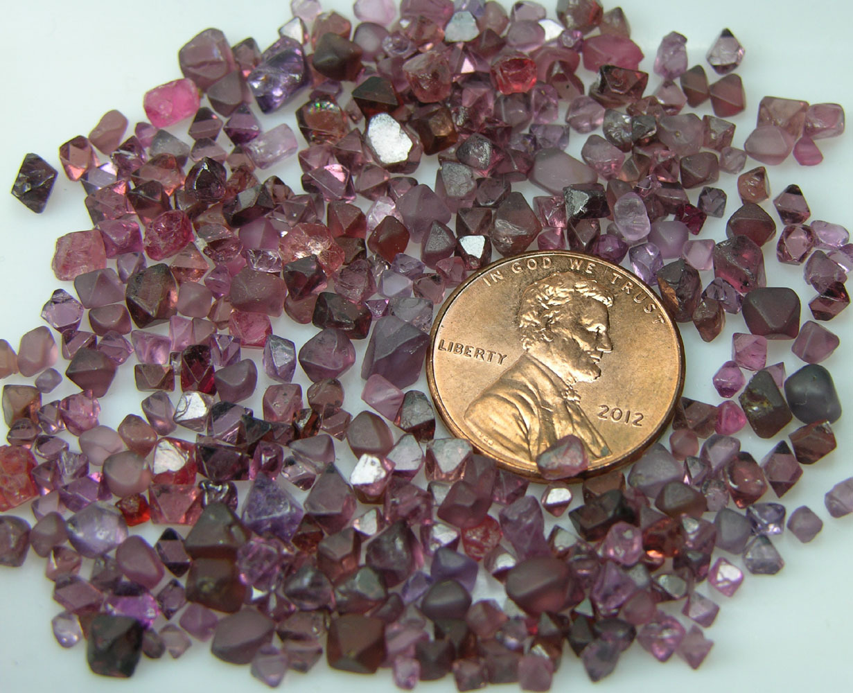 100% Natural 20 Octohedron Transparent Multi-Color Spinel Gemstone Crystals