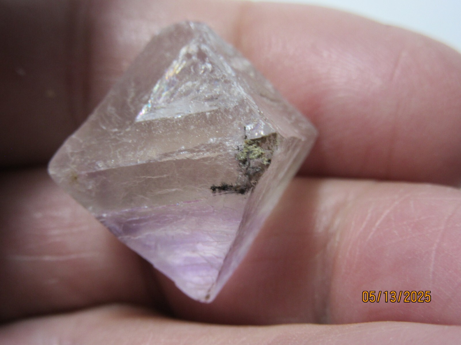Two Tone Purple Clear Fluorite 1.0″ Octahedron Crystal Collectible TTCPPO-3s