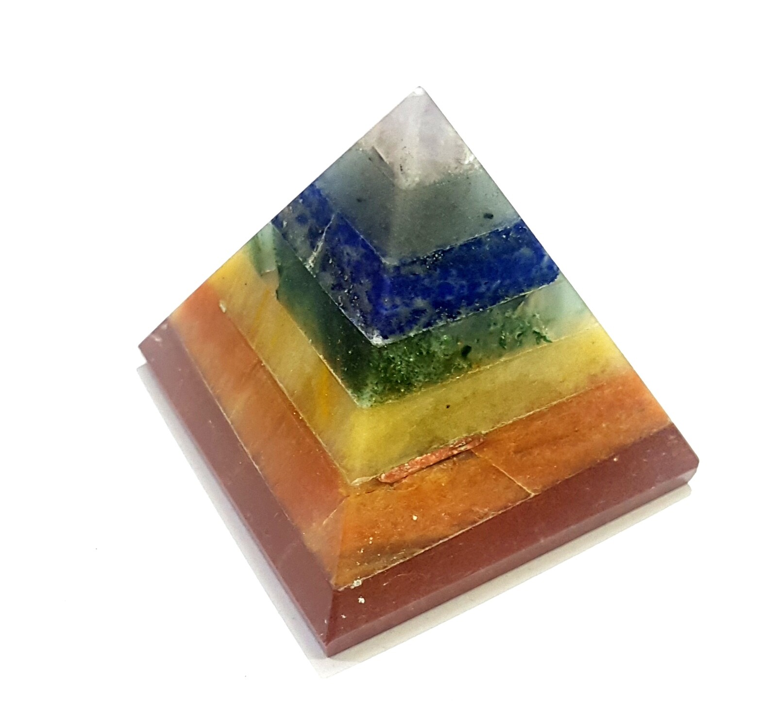 7 Chakra Bonded Big Natural Crystal Chakra Pyramid 2 Inches