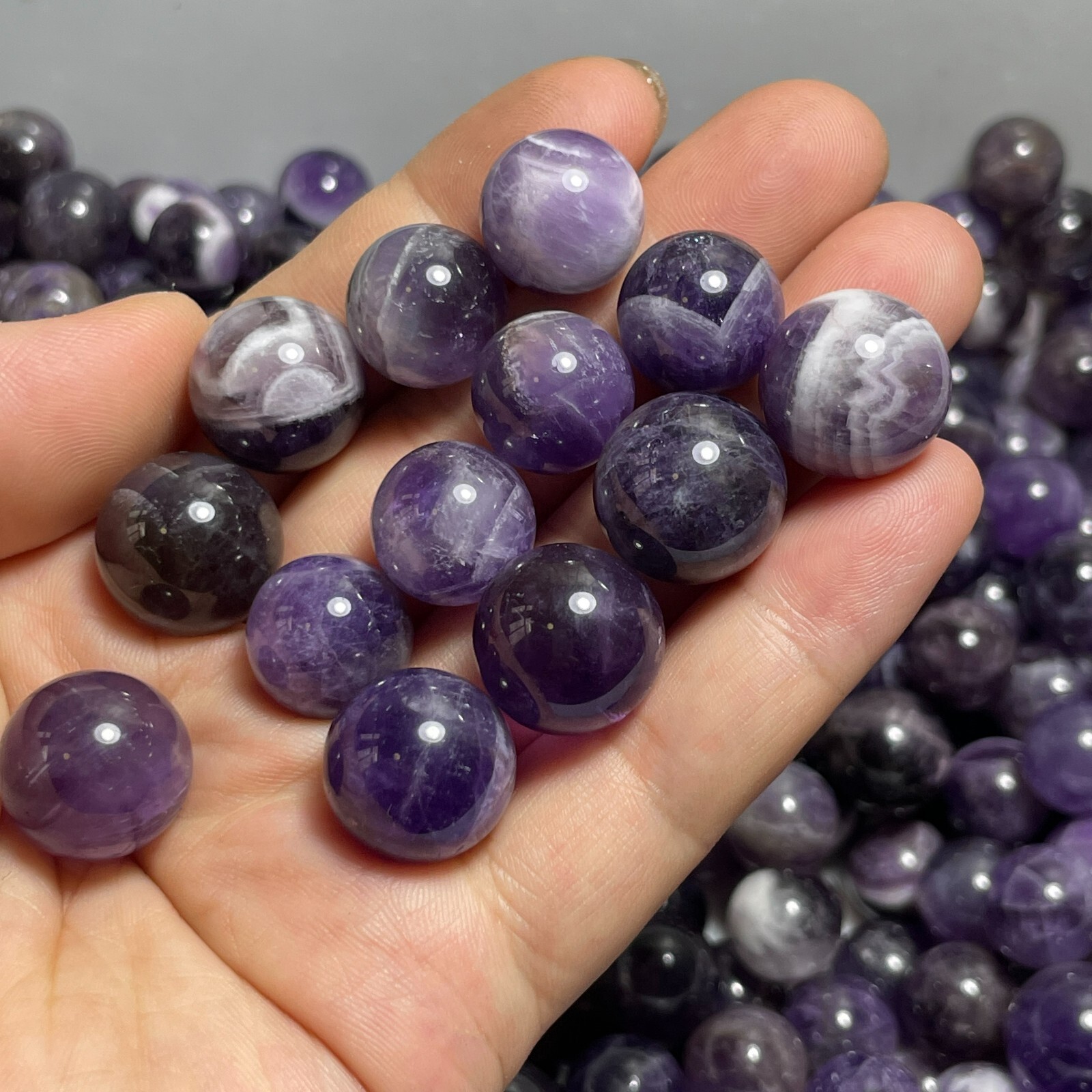 10PCS Dreamy Amethyst sphere Rock crystal ball meditation GemStone random13-15mm
