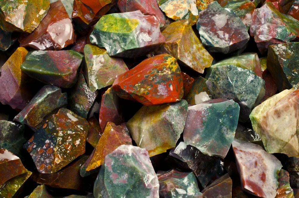 1/4 lb Fancy Jasper Rough Stones-Natural Crystal Mineral Rock Specimens Tumbling