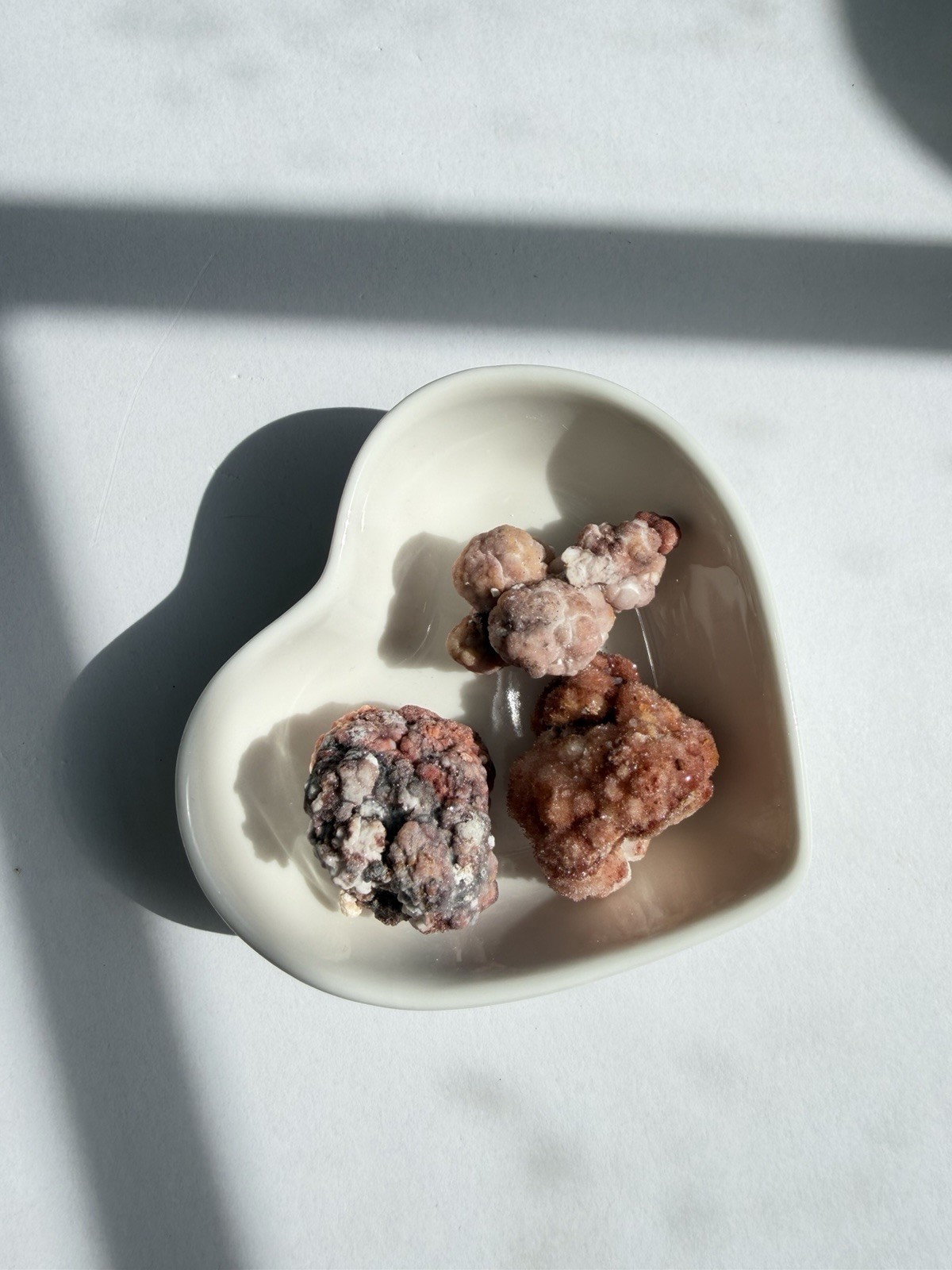 Set Of 3 Specimens: 2 Colorful Popcorn Selenite Gypsum and 1 Creedite from China