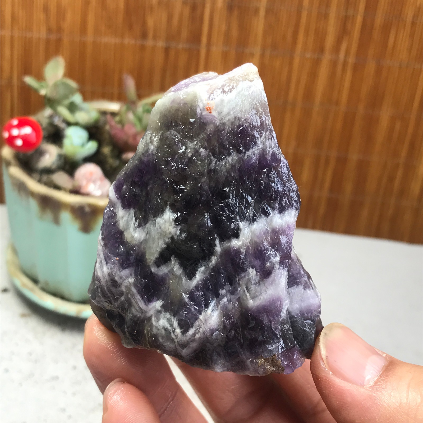 Natural Dreamy amethyst agate Crystal gemstone rough original Specimen 167gA4719