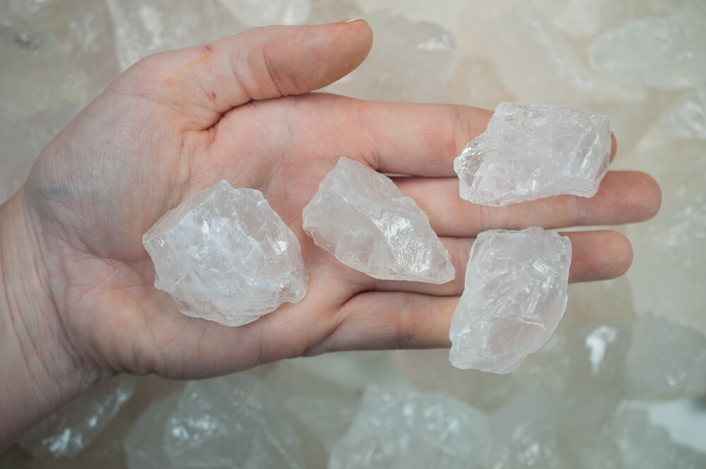 1/2 lb Girasol Quartz Rough Stones – Natural Crystal Mineral Specimens Tumbling