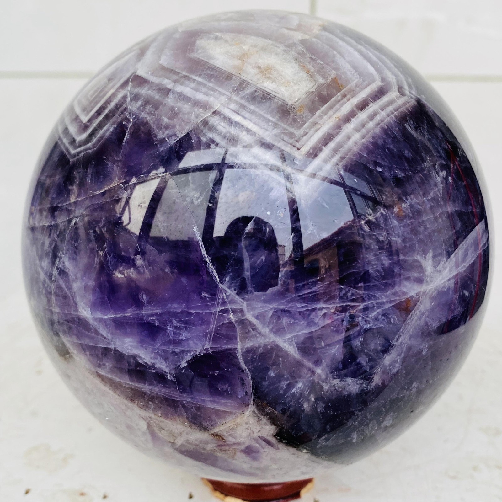 Natural Dream Amethyst Quartz Crystal Sphere Ball Healing 2300g