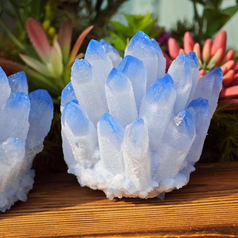 400g+ Rare Large Raw Blue Phantom Quartz Crystal Cluster Quartz Mineral Specimen