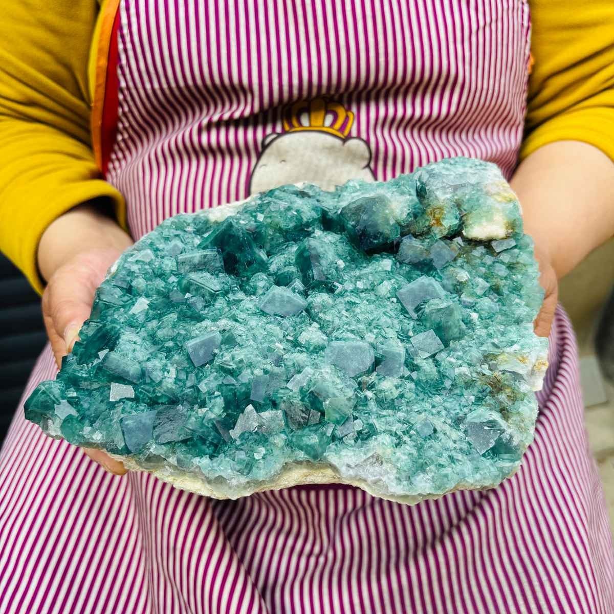 8.73LB Natural Green Cubic Fluorite Quartz Crystal Mineral Specimen healing