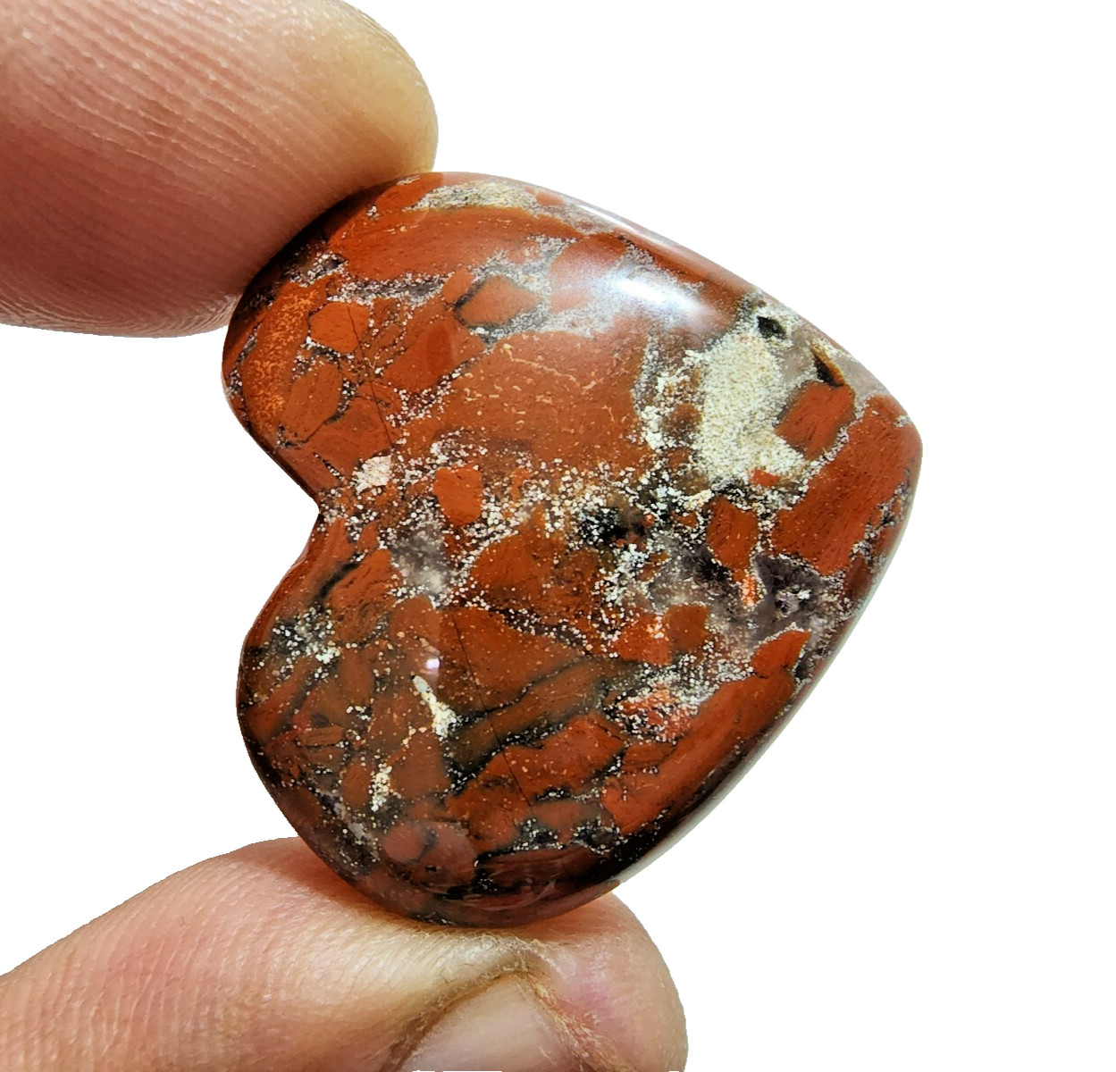 92 Crt Rare Blood Stone Crystal Heart Shape Chakra Stone Loose Gemstone Jewelry