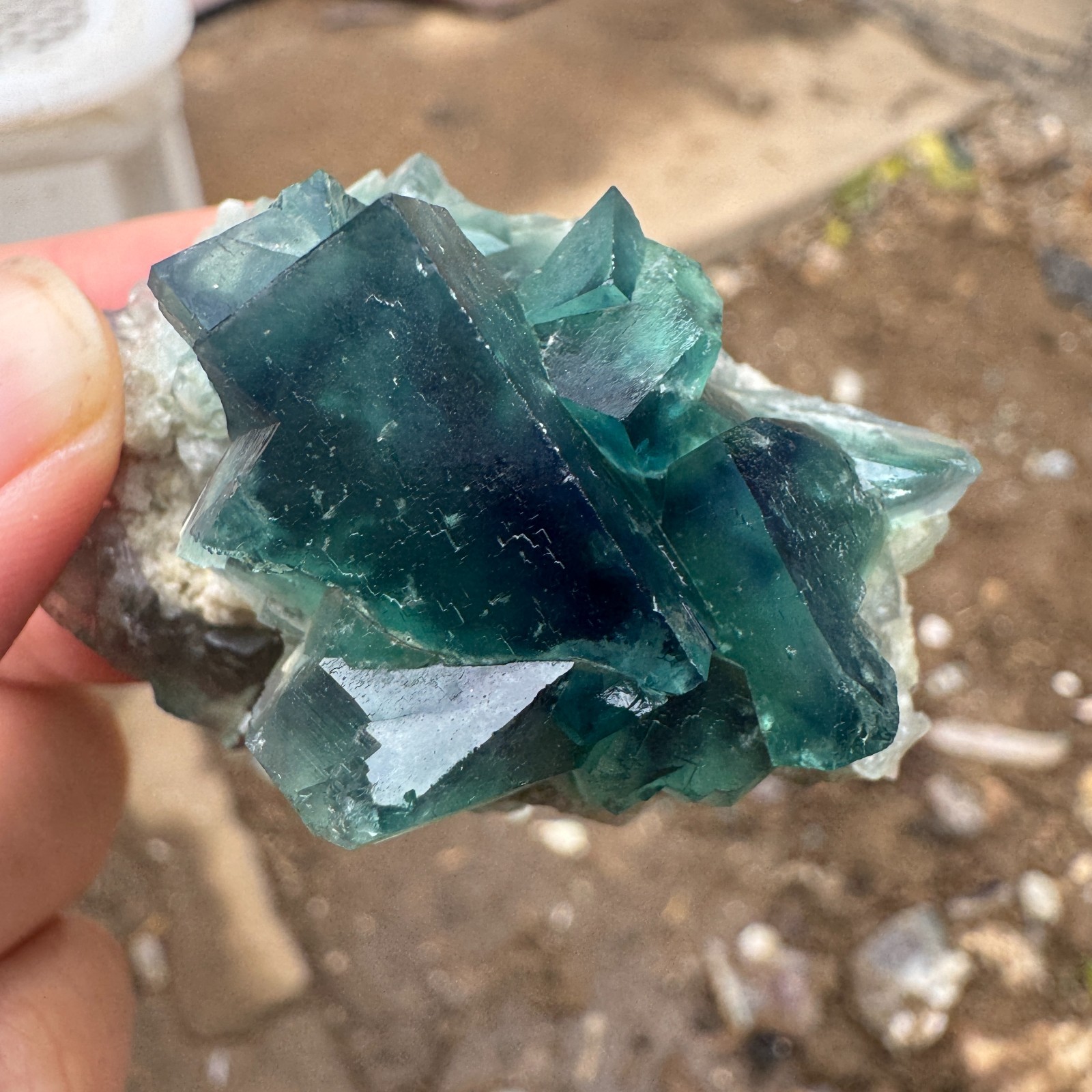 70G Natural cubic green fluorite crystal cluster rough mineral specimen Healing