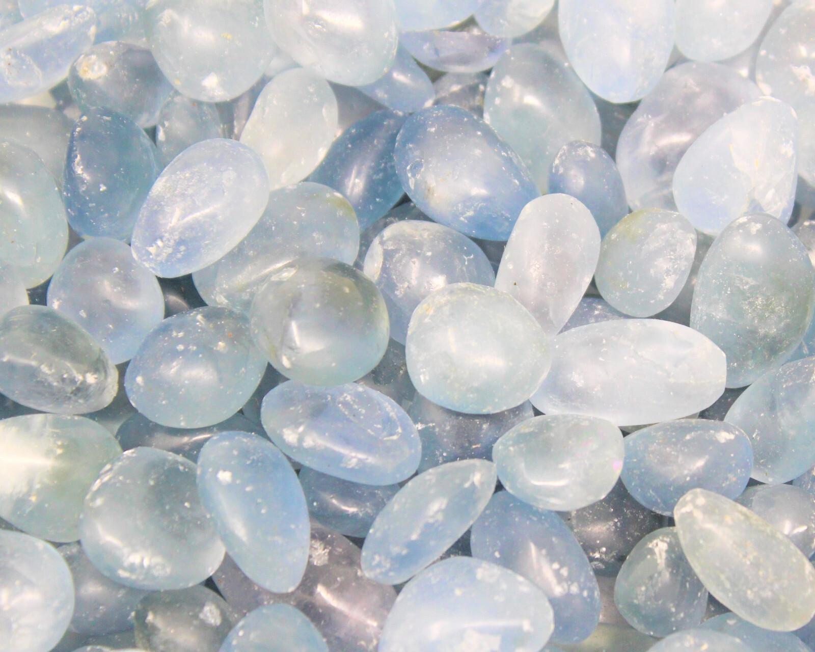 3 Medium Blue Celestite Tumbled Stones (Crystal Healing Rare Gemstone Celestine)