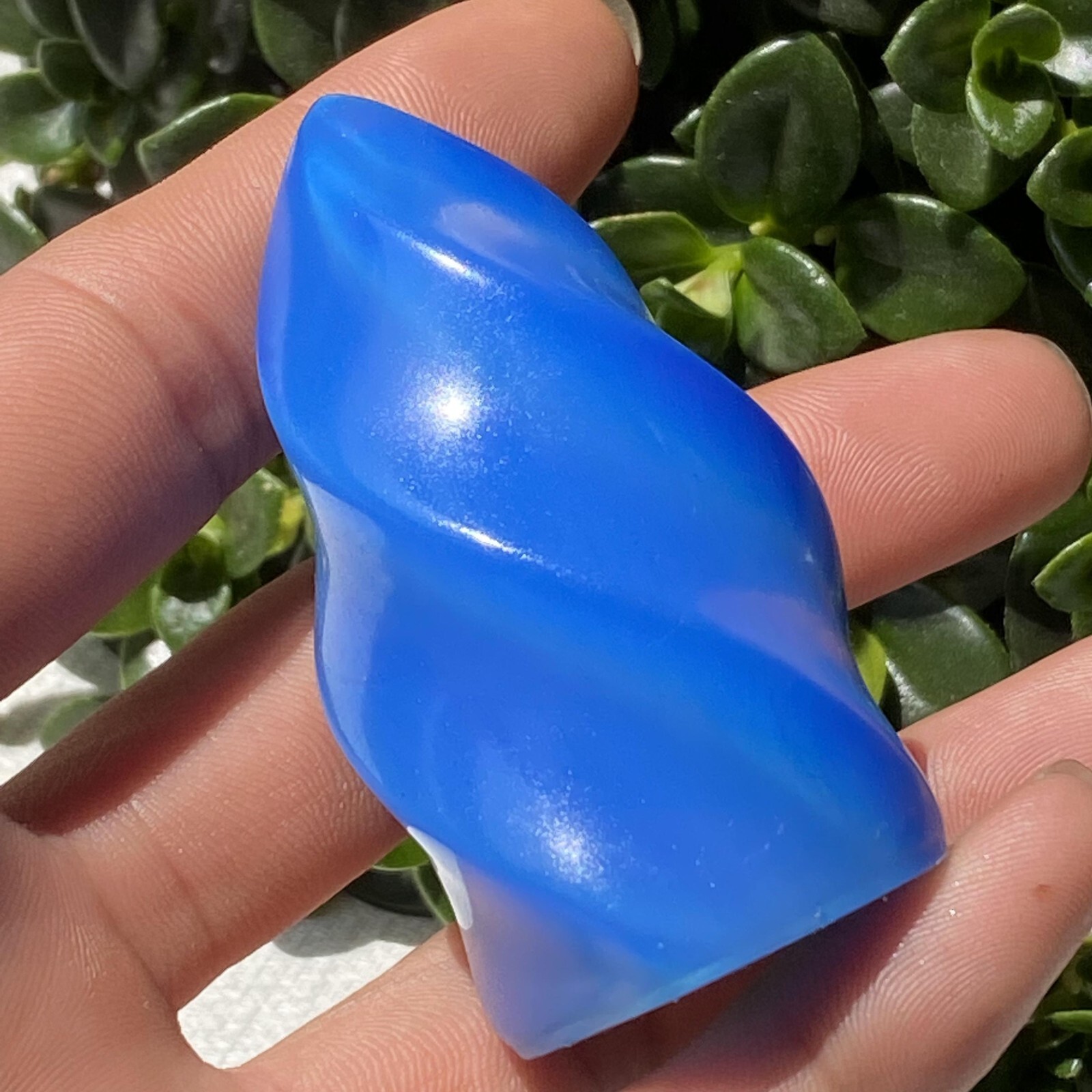 1pc Wholesale Blue Opalite Flame spiral Quartz Crystal Reiki Healing 2.4″